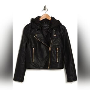 Blank NYC Faux Leather Moto Jacket - Size M
